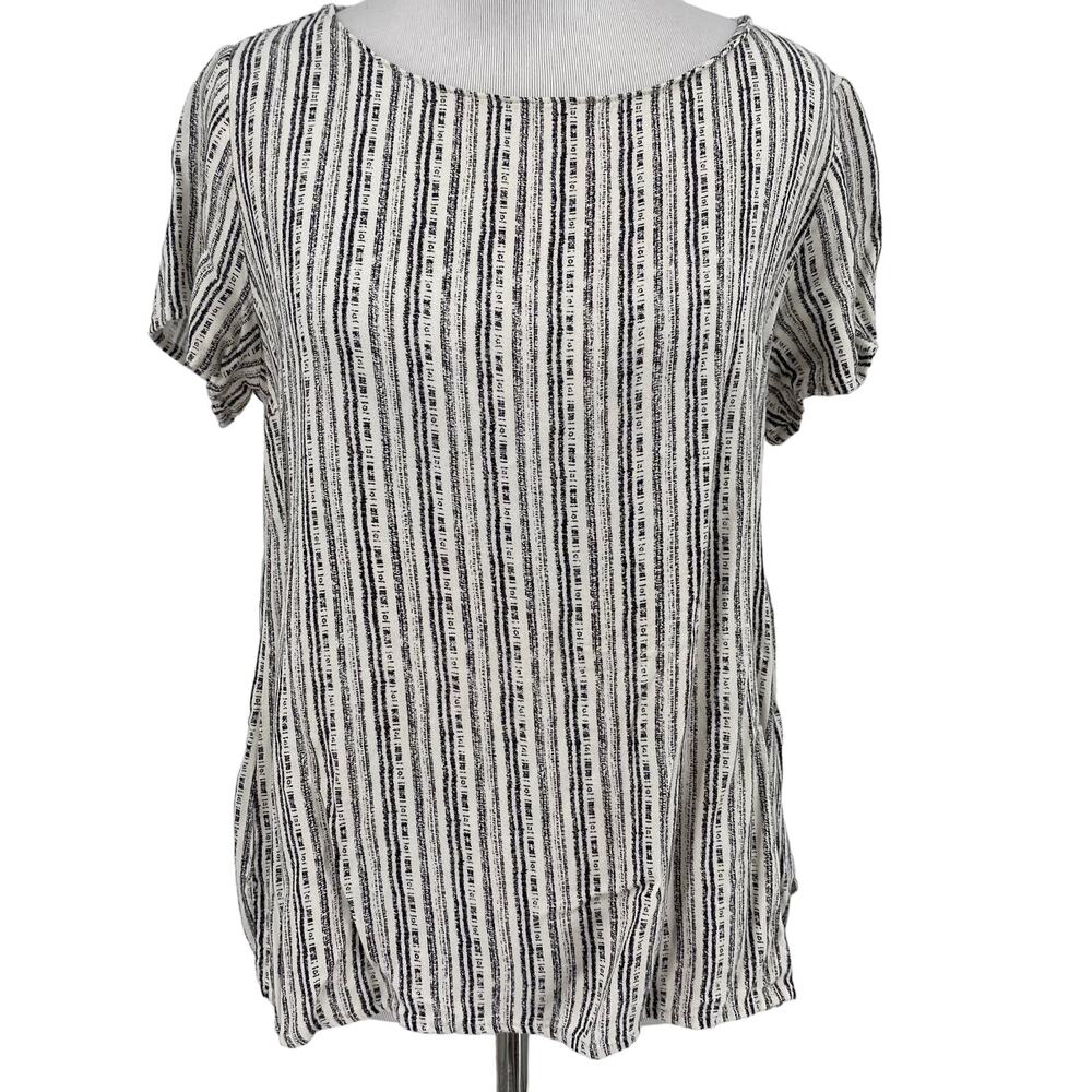 Peyton Jensen Black & White Striped Blouse